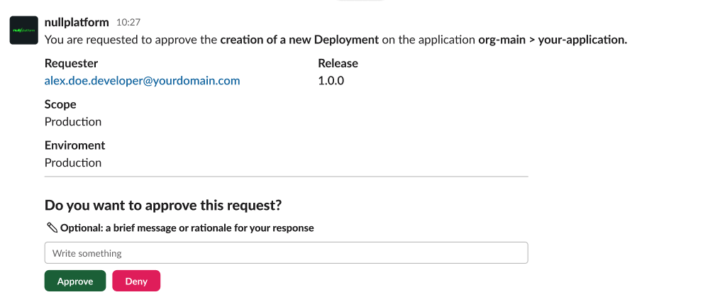 Slack notification